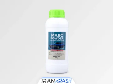 Green colored foam powder majic